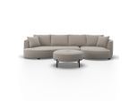 Wohnlandschaft Nilas Beige Webstoff Beige Holz, Metall, Textil