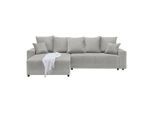 Ecksofa Alatri Grau Webstoff Silberfarben