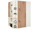 Eckschrank Young Weiss/eichefarben Weiss, Eiche Artisan