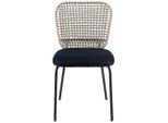 Stuhl Fina In Schwarz/beige Samt, Textilgeflecht