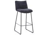 Barhocker In Schwarz/dunkelgrau Metall, Textil Schwarz, Dunkelgrau