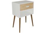 Nachttisch Singol Xl 45/70/30 cm Weiss, Honigeiche