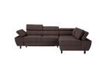 Ecksofa Molina Mini Braun Webstoff Dunkelbraun