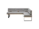 Eckbank In Grau Holz, Metall, Textil Grau