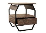 Nachttisch Aulari S 40/50/40 cm Eichefarben, Schwarz