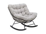 Schaukelstuhl Cloud Creme/schwarz Ca. 96x88x103cm Chenille Creme