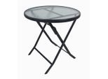 Gartentisch Sonlas Xl 920589 Ø70cm Metall, Glas Anthrazit rund
