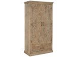 Schrank Aus Mangoholz Massiv 90/175/45 cm Naturfarben