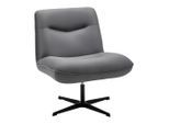 Relaxsessel Grau, "selena", Samt Textil, Metall, Holz Grau