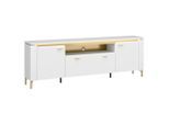 Tv-element Lazio Weiss B: 200,3 Cm Weiss, Goldfarben, Weiss Hochglanz