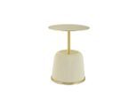 Beistelltisch Jokai 325 Creme Metall, Textil, Holzwerkstoff