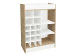 Weinschrank Esilo 70/100/38 cm Weiss, Sonoma Eiche