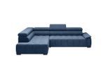 Ecksofa Gremio Links Dunkelblau Chenille, Webstoff Dunkelblau