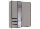 Schwebetürenschrank Adria Grau/sahara 168/198/63 cm Sahara, Graphitfarben, Grau, Silberfarben