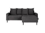 Ecksofa Boston Dunkelgrau Dunkelgrau