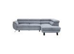 Ecksofa Raven Grau Webstoff Grau