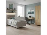 Boxbett Vida Ca. 90x200 Cm Grau Mit Topper 90/200 cm Grau