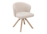 Stuhl Frida Beige/eichefarben Sitzfläche 180° drehbar Struktur