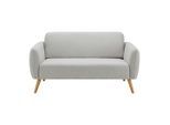 Sofa Pia Beige 146x76x75 Cm Webstoff Hellgrau