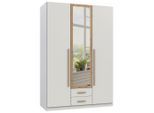 Drehtürenschrank Marburg Eiche Artisan/weiss 135/199/58 cm Weiss, Eiche Artisan