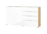 Sideboard Oakland In Weiss/eichefarben 184/102/42 cm 4 Schublade(n)