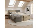 Boxspringbett Rosa Dunkgrau Ca. 180x200cm Inkl. Topper 180/200 cm Grau