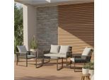Gartenlounge Paulina Hellgr. Metall/textil 4-teilig 106/74/70,5 cm