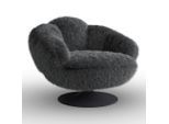 Relaxsessel Leo Metall, Textil Schwarz, Weiss