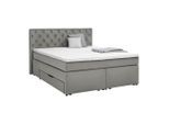 Boxspringbett Chester Grau Ca. 160x200cm 160/200 cm Grau