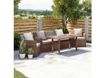 Gartenlounge Seline Braun Polywood 4-teilig 130/76,5/71,5 cm