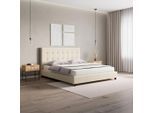 Polsterbett Frederico Beige, Ca. 180x200cm 180/200 cm Creme