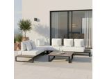 Gartenlounge Silvano Weiss Textil/metall 5-teilig 323/79 cm