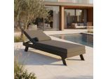 Gartenliege Susa Dunkelgrau Aus Metall/textil Dunkelgrau
