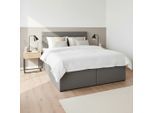 Boxspringbett In Grau Ca. 140x 200cm Inkl. Topper "rosa" 140/200 cm Grau