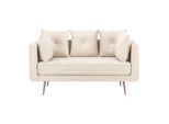 Sofa Luis Beige Samt Samt Beige
