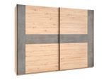 Schwebetürenschrank In Betonoptik/artisan Eiche 270/210/63 cm Eichefarben, Dunkelgrau