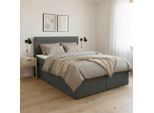 Boxspringbett Rosa Anthrazit. Ca 140x200cm Ink. Topper 140/200 cm Dunkelgrau