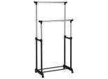Kleiderwagen 84x94x44 Cm Höhenverstellbar Schwarz, Chromfarben 84/94-168/44 cm