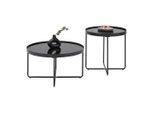 Couchtisch Emmy Schwarz Metall, Glas 70/55/40/55 cm