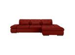 Wohnlandschaft Sanfino Leder Rot Echtleder Rot