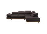 Ecksofa In Dunkelgrau Mit Bettfunktion Struktur Platinfarben