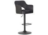 Barhocker Aria Schwarz Metall, Textil Schwarz