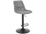 Barhocker Theo Grau Holz, Metall, Textil Grau