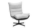 Sessel Audrey Creme/schwarz Bouclé Creme, Schwarz