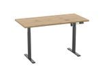 Schreibtisch E-Lona 140/50/71 cm Schwarz, Honigeiche