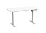 Schreibtisch E-Lona 110/80/71 cm Silberfarben, Weiss