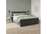 Boxbett Lucy Ca. 180x200 Cm Grau Mit Topper 180/200 cm Dunkelgrau