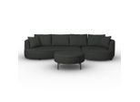 Wohnlandschaft Nilas Chenille Schwarz