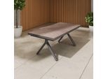 Gartentisch Dublin Dunkelgrau 180-240/100/76 cm Metall, Glas Dunkelgrau rechteckig
