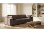 3-Sitzer OTTO HOME "Mittell, Chenille", braun, B:246cm H:78cm T:111cm, 100% PES, Sofas, Breite 245 cm, bodentief, extra Kissen inkl., tiefe Sitzfläche